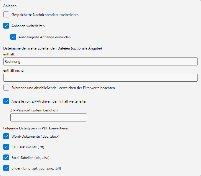 Anlagen-Optionen