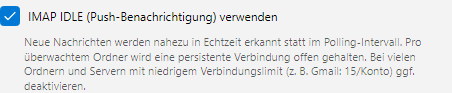 IMAP IDLE - Push-Benachrichtigung verwenden