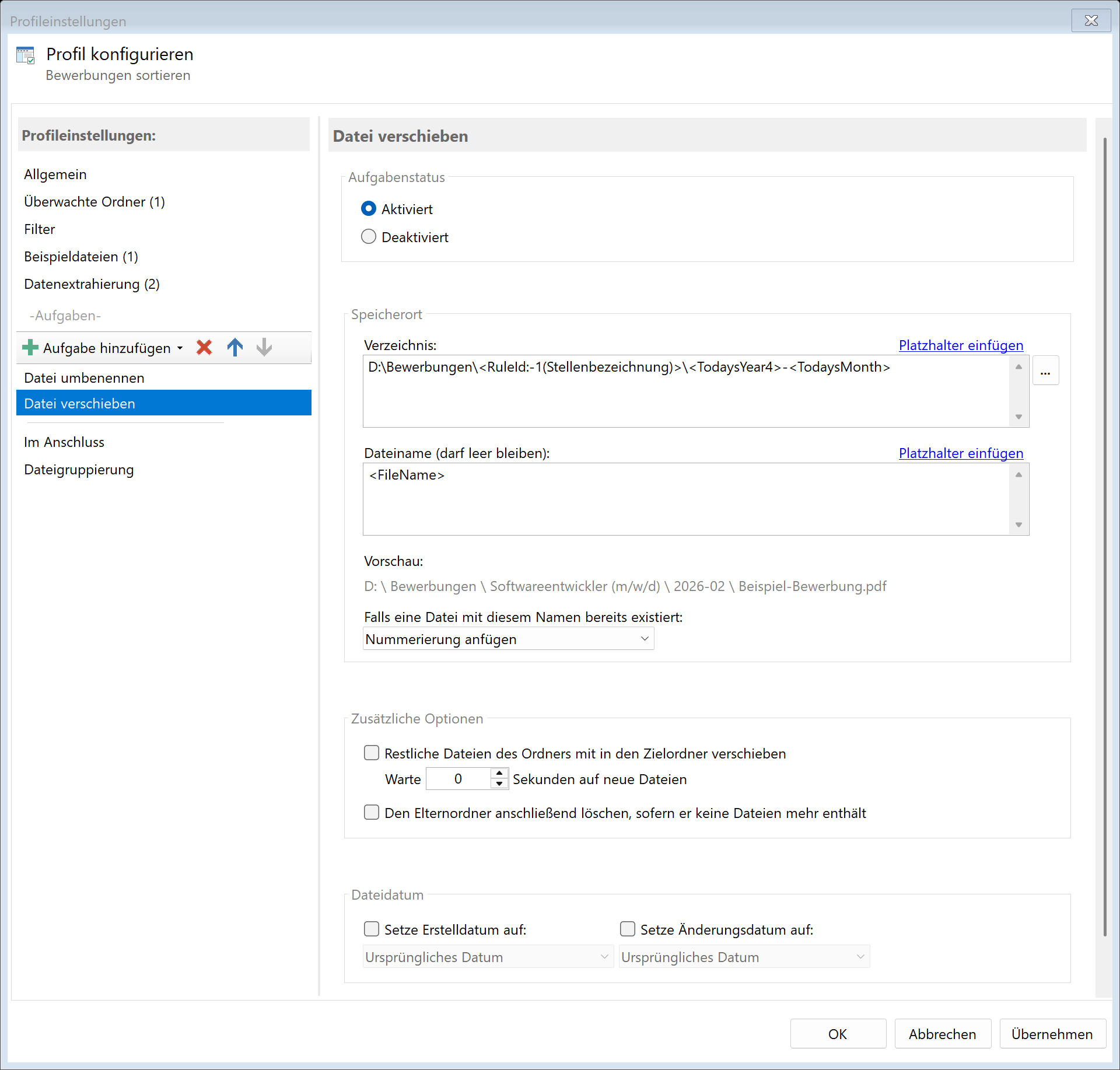 Aufgabe Datei verschieben
