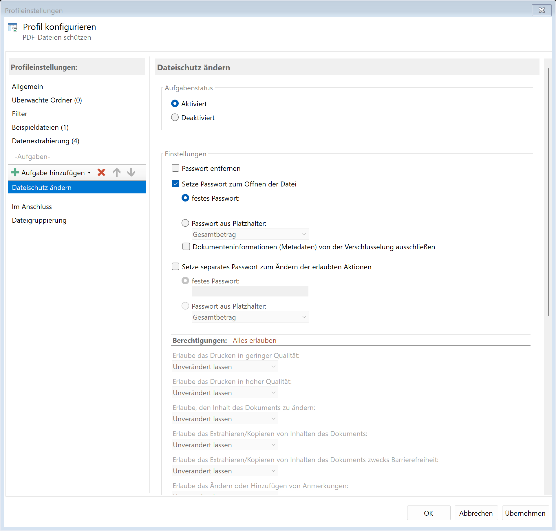 Aufgabe: Dateischutz ändern