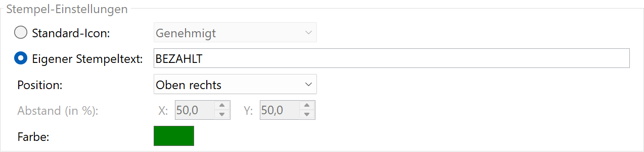 Stempel-Einstellungen