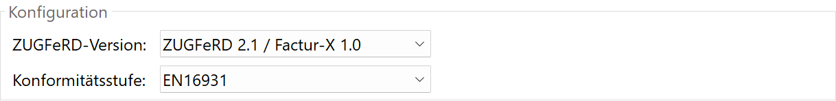 ZUGFeRD-Konfiguration