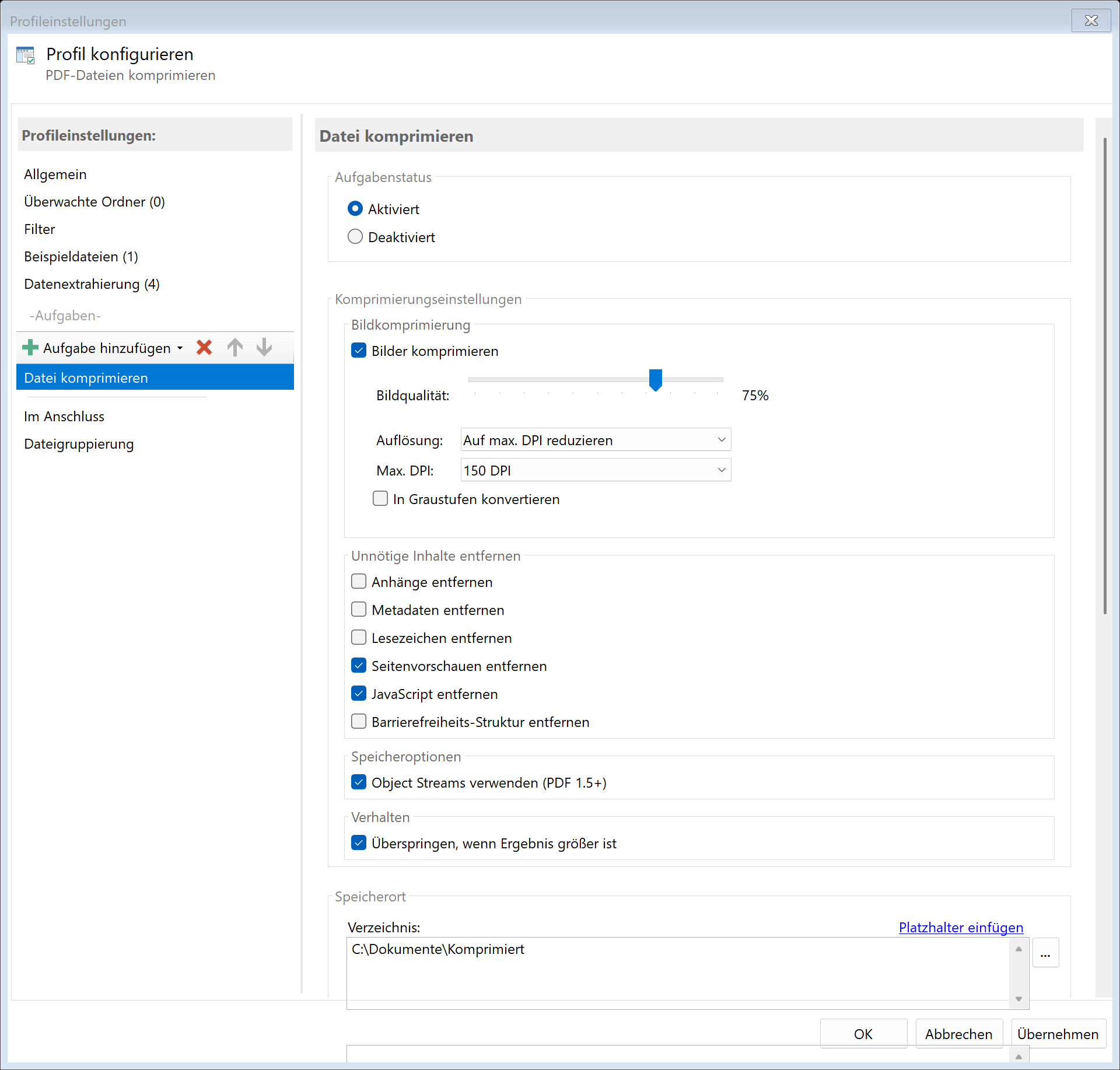 Aufgabe: PDF komprimieren